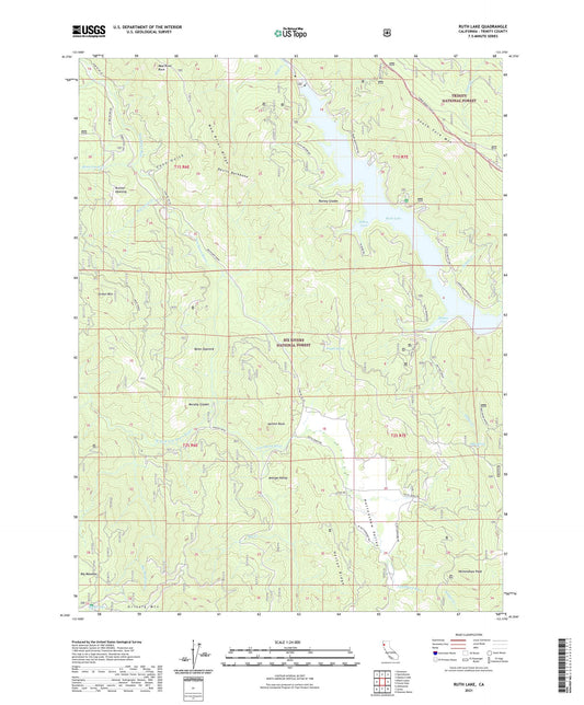 Ruth Lake California US Topo Map Image