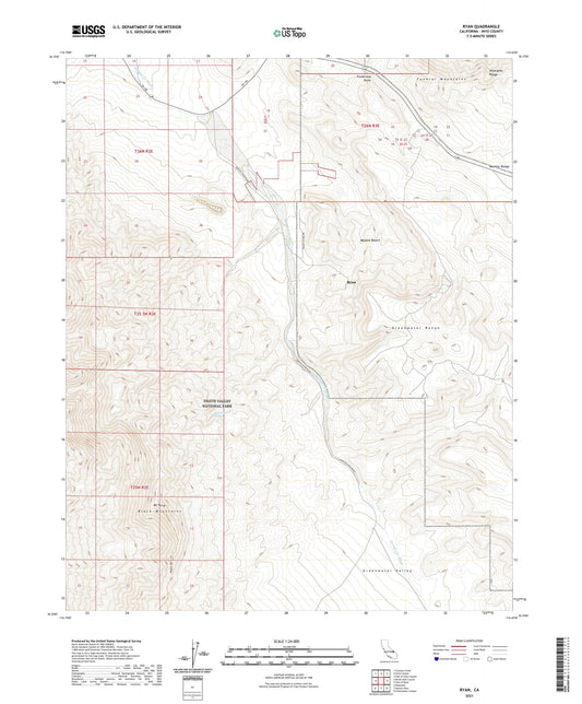 Ryan California US Topo Map Image