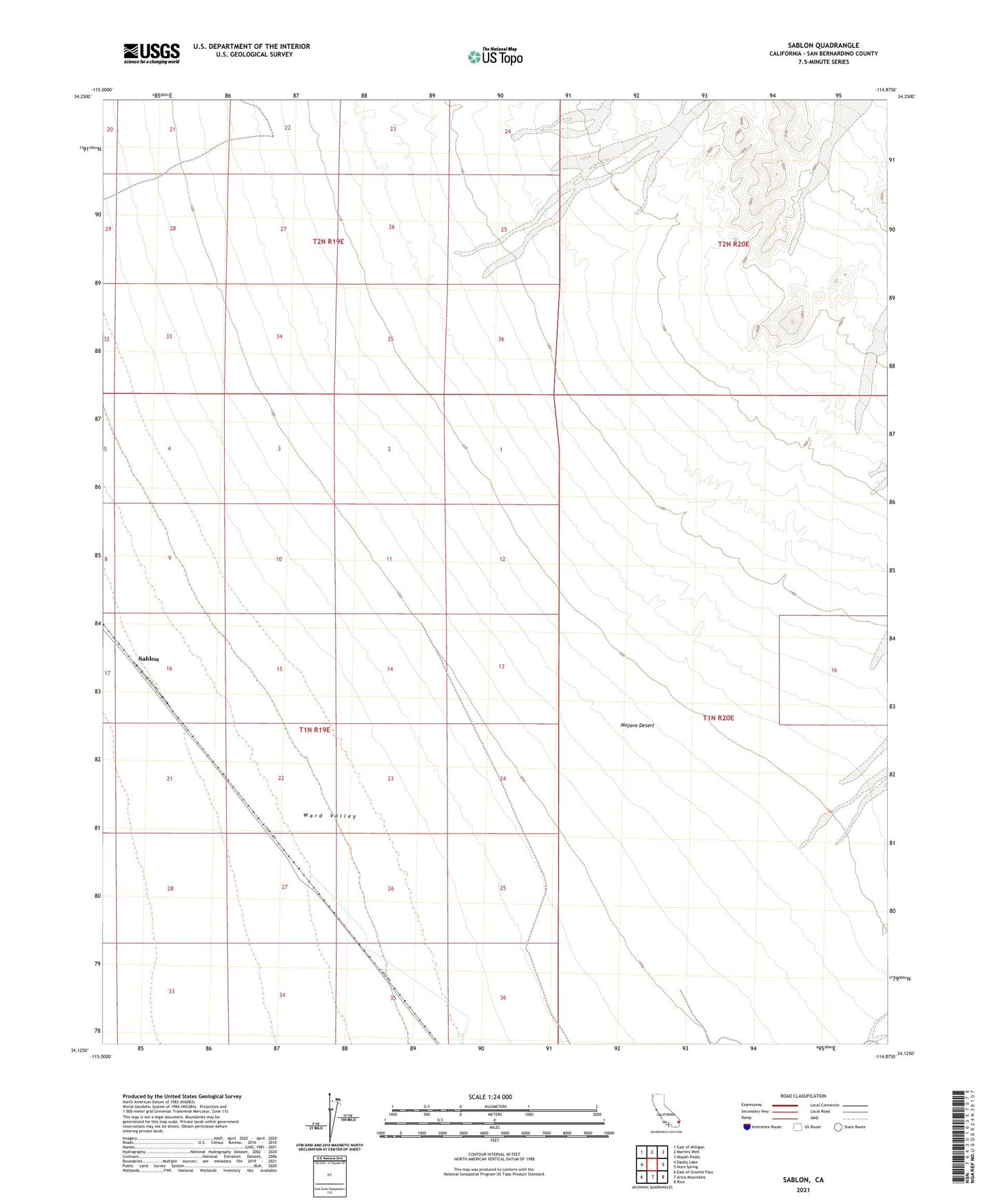 Sablon California US Topo Map Image