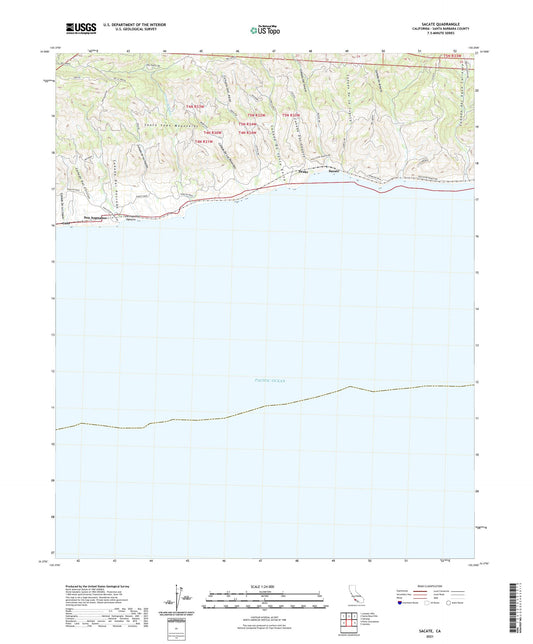 Sacate California US Topo Map Image