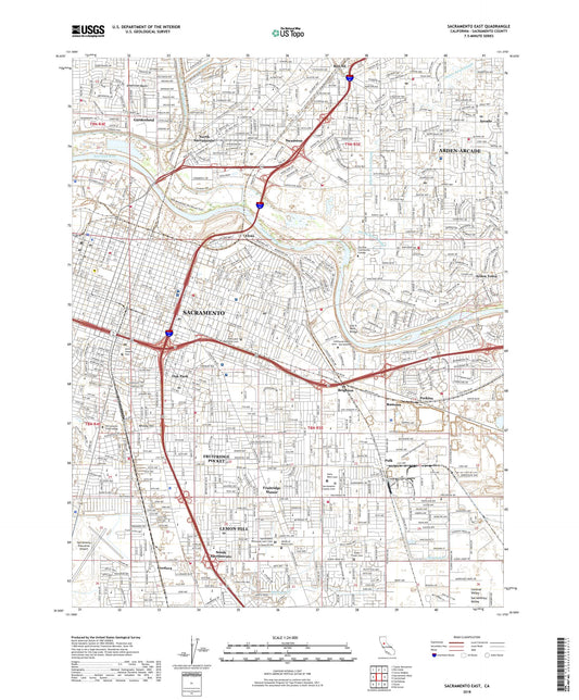 Sacramento East California US Topo Map Image