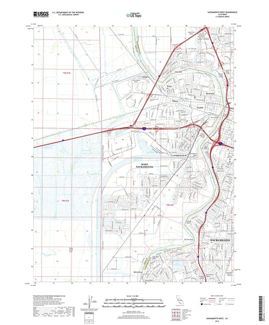 Sacramento West California US Topo Map Image