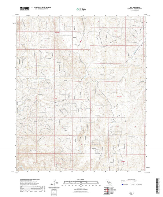 Sage California US Topo Map Image
