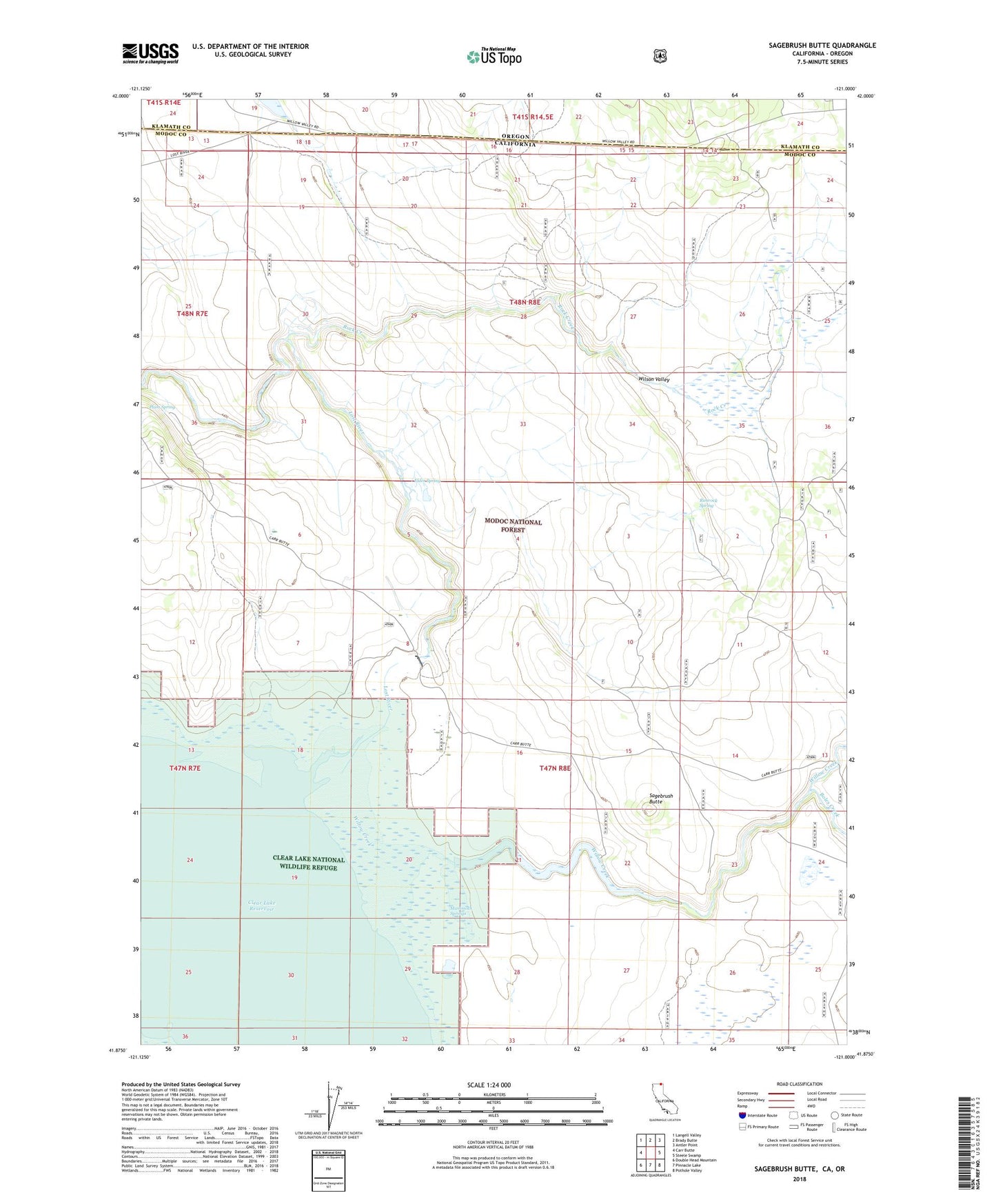 Sagebrush Butte California US Topo Map Image