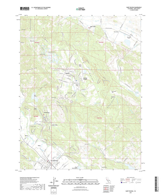 Saint Helena California US Topo Map Image