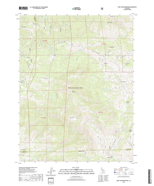 Saint John Mountain California US Topo Map Image