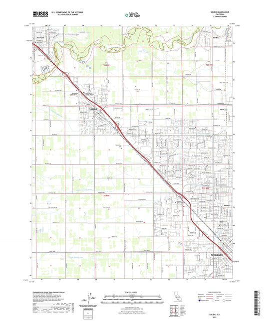 Salida California US Topo Map Image