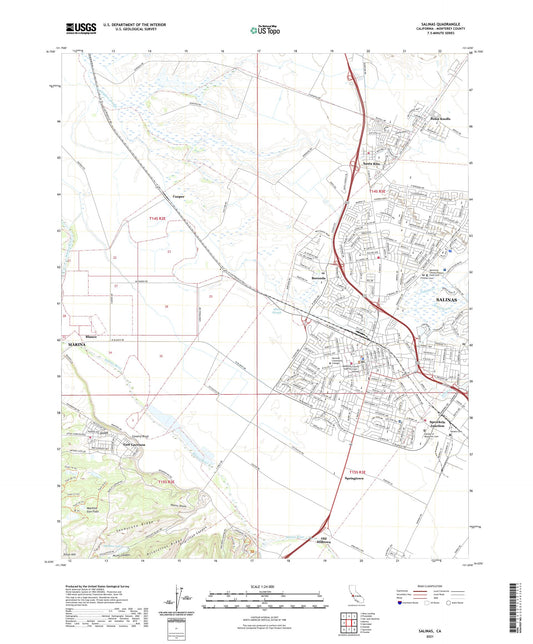 Salinas California US Topo Map Image