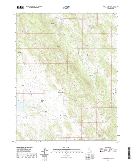 Salt Spring Valley California US Topo Map Image