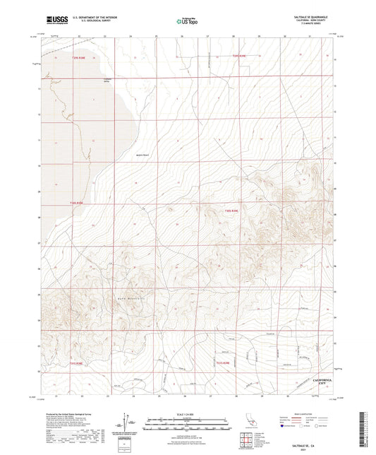Saltdale SE California US Topo Map Image