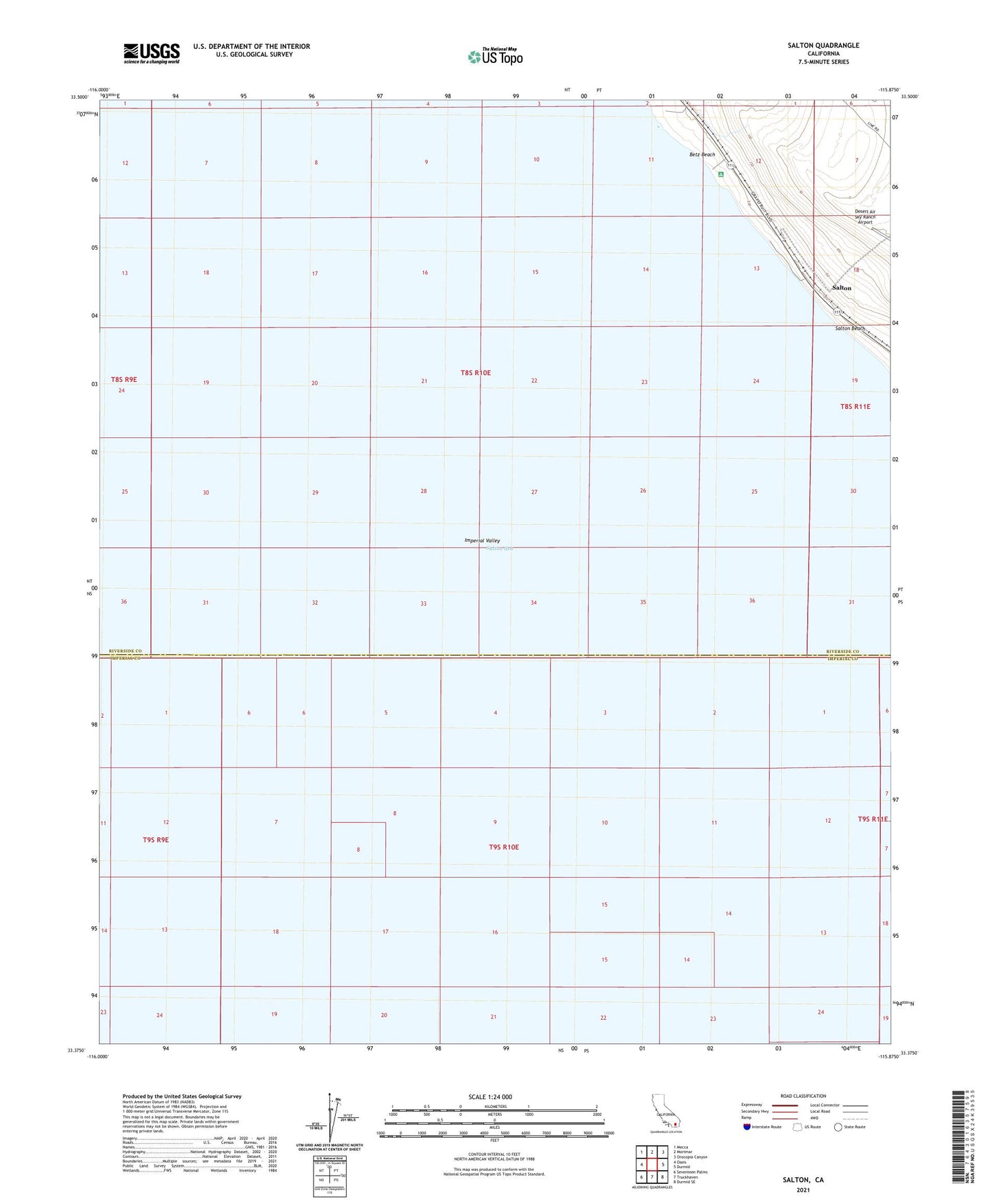 Salton California US Topo Map Image