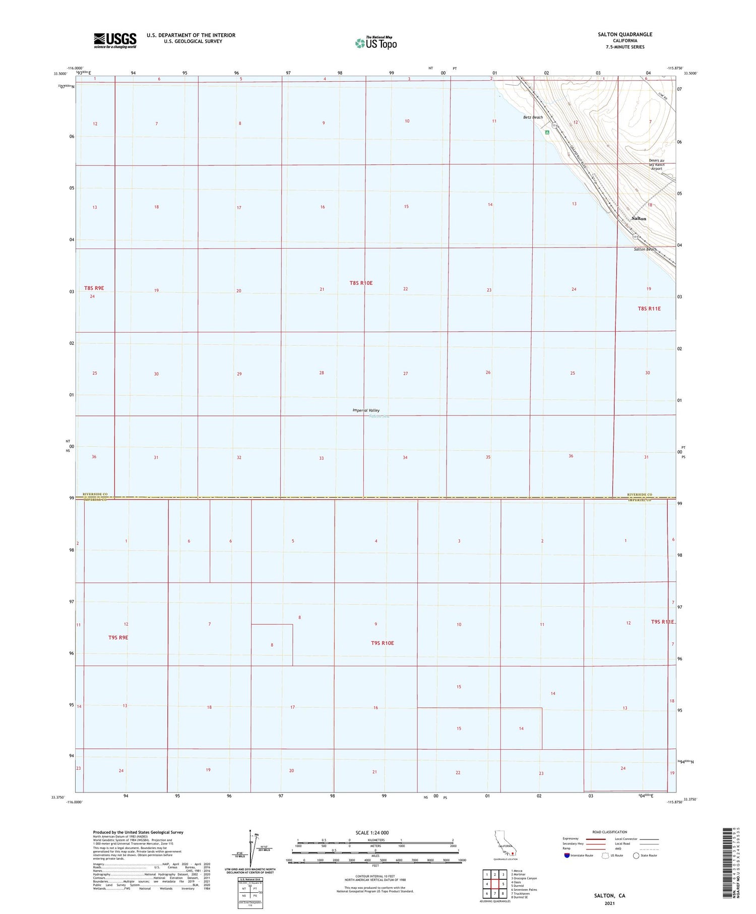Salton California US Topo Map Image