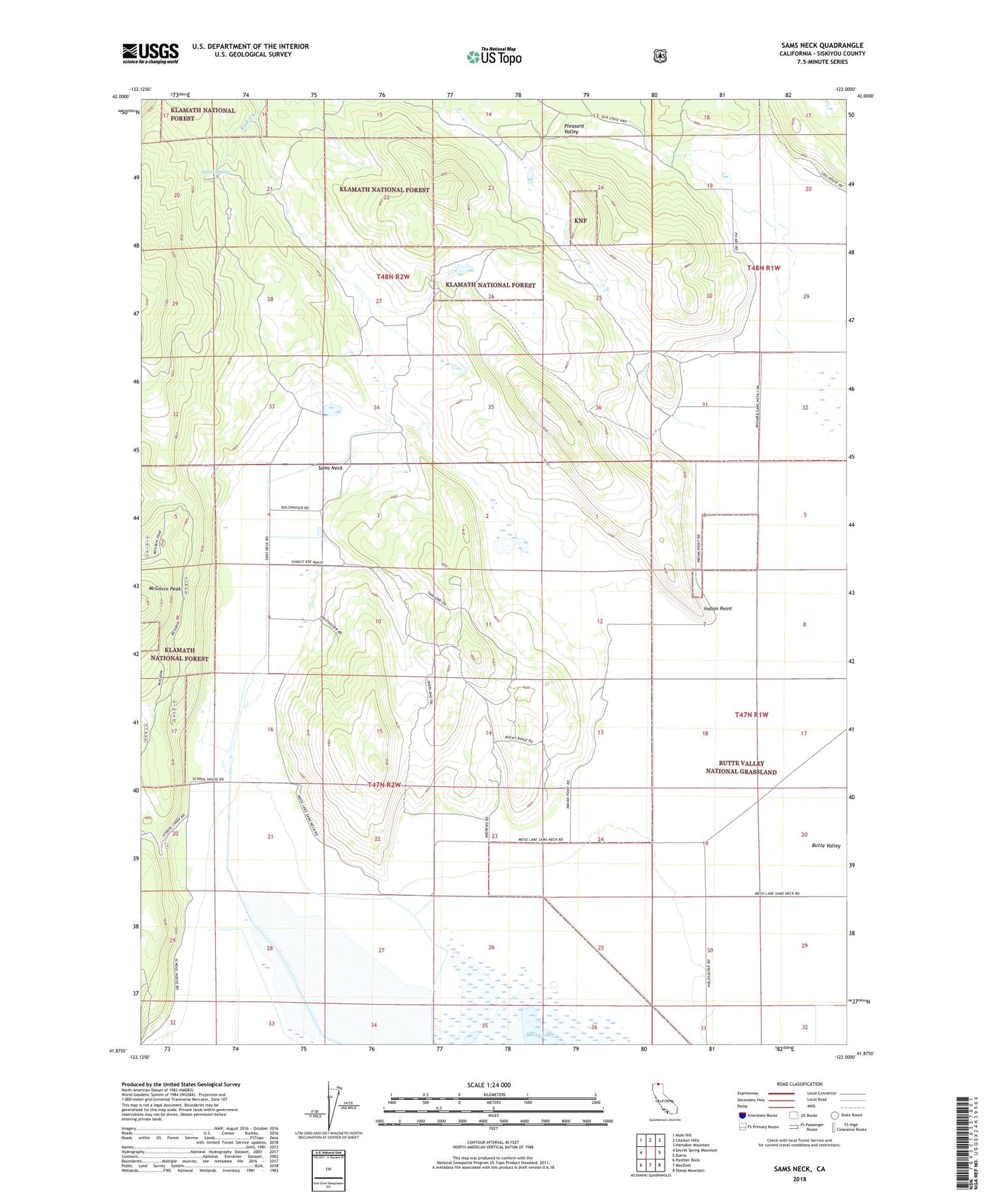 Sams Neck California US Topo Map Image