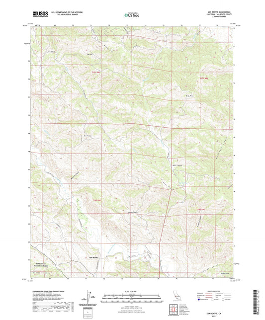 San Benito California US Topo Map Image