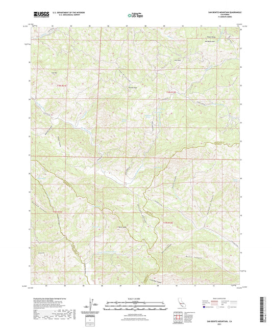 San Benito Mountain California US Topo Map Image