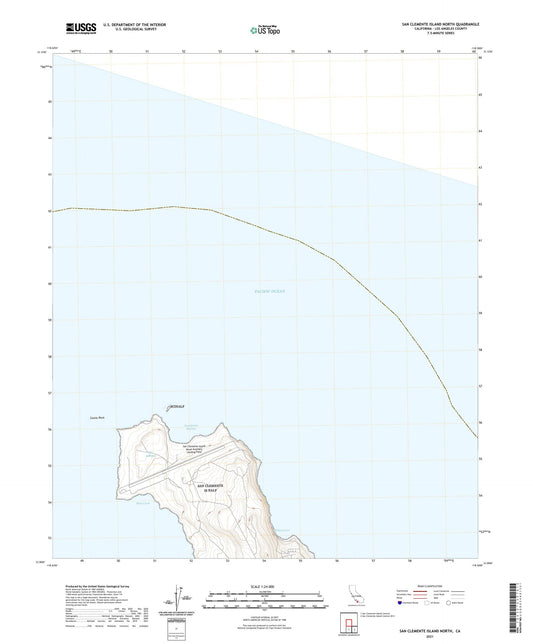 San Clemente Island North California US Topo Map Image