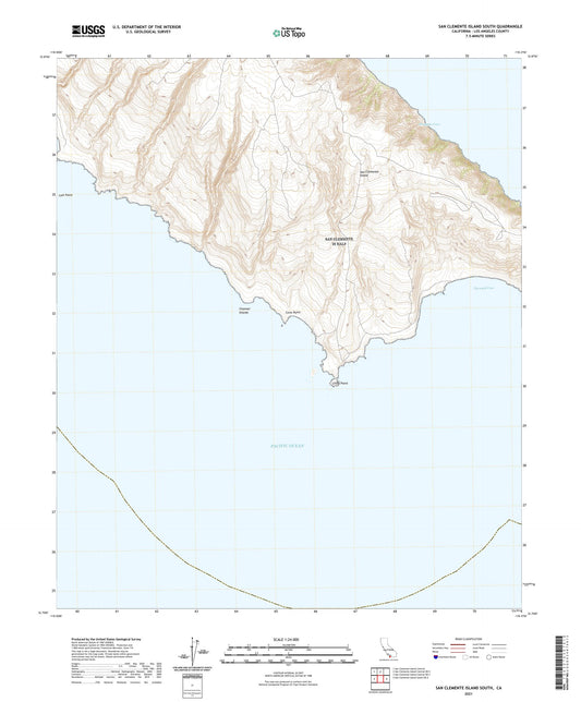 San Clemente Island South California US Topo Map Image