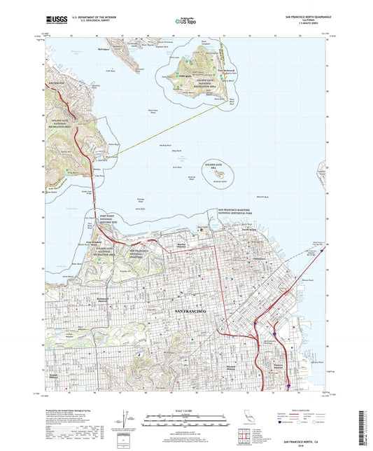 San Francisco North California US Topo Map Image