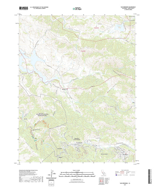San Geronimo California US Topo Map Image