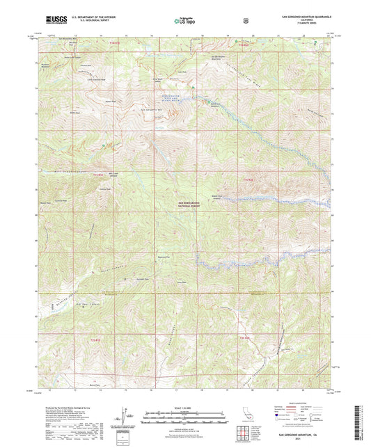 San Gorgonio Mountain California US Topo Map Image