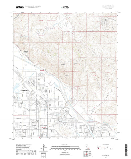 San Jacinto California US Topo Map Image