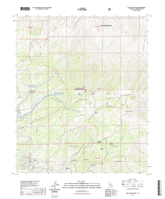 San Jacinto Peak California US Topo Map Image