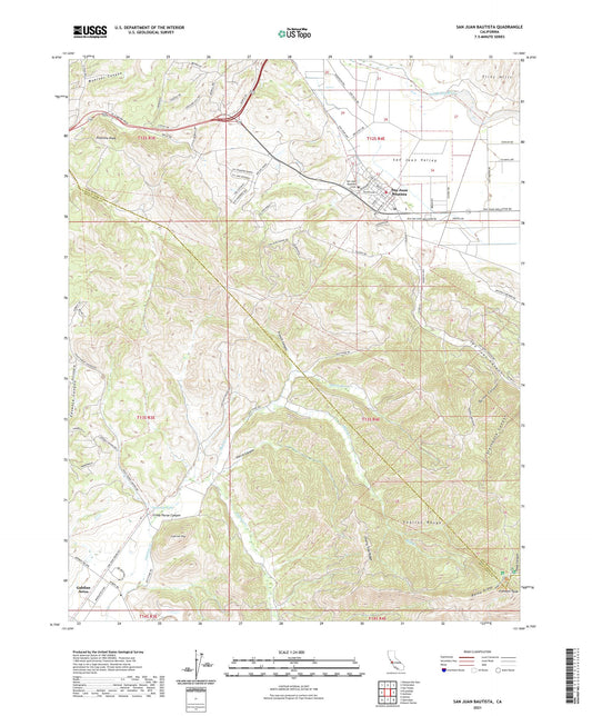 San Juan Bautista California US Topo Map Image