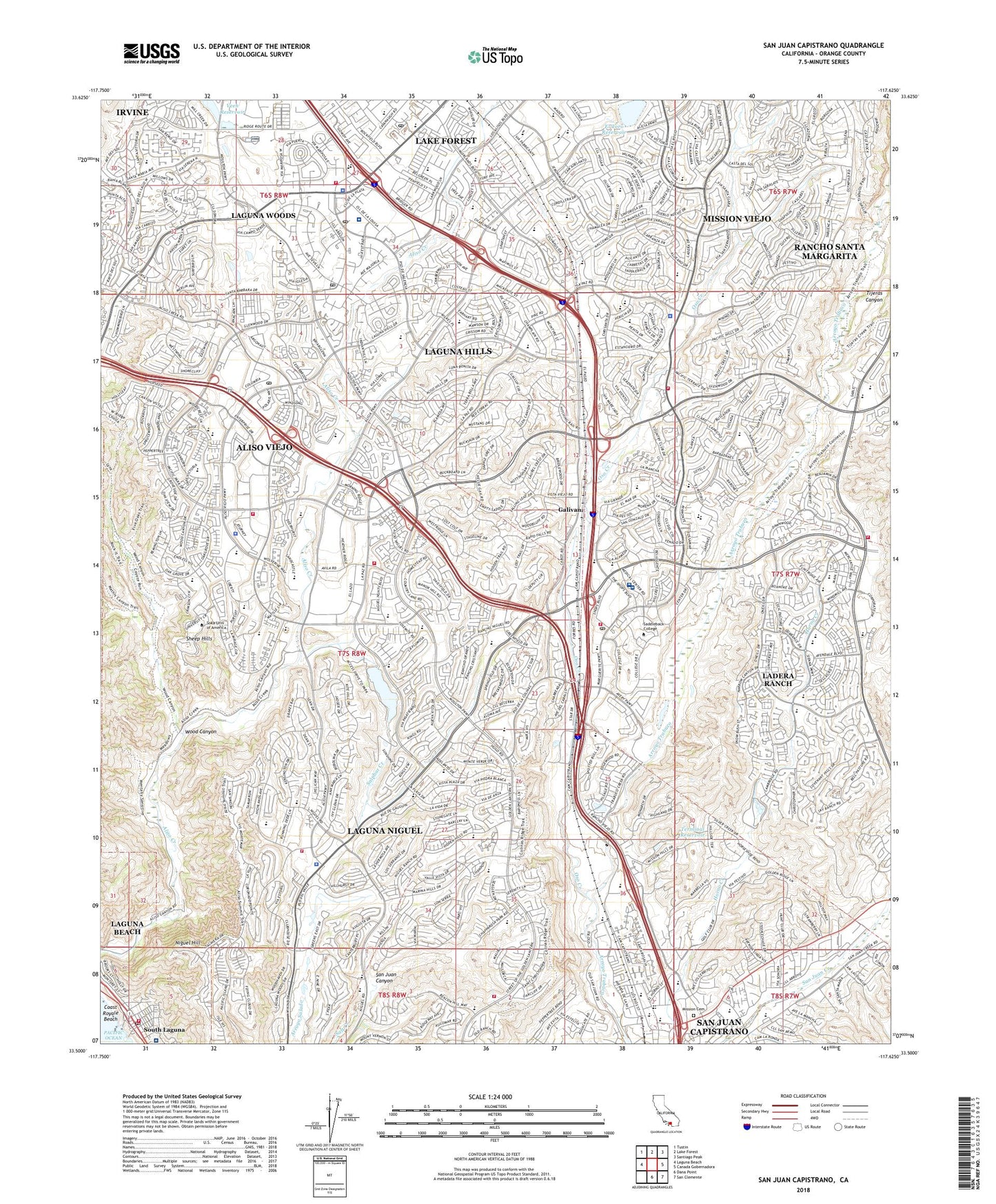 San Juan Capistrano California US Topo Map Image