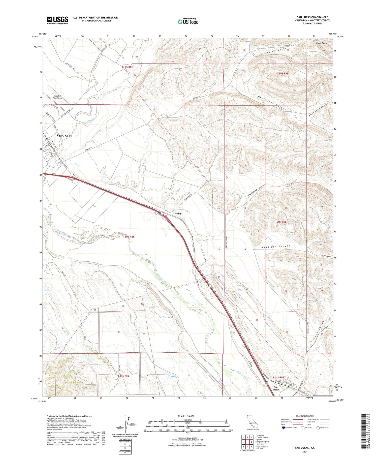 San Lucas California US Topo Map Image
