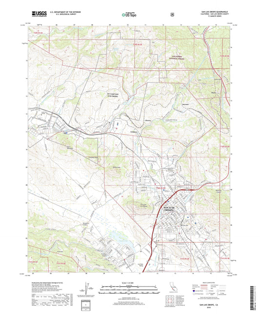 San Luis Obispo California US Topo Map Image