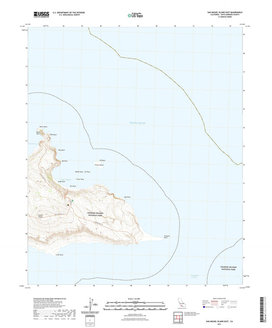 San Miguel Island East California US Topo Map Image