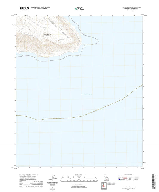 San Nicolas Island California US Topo Map Image