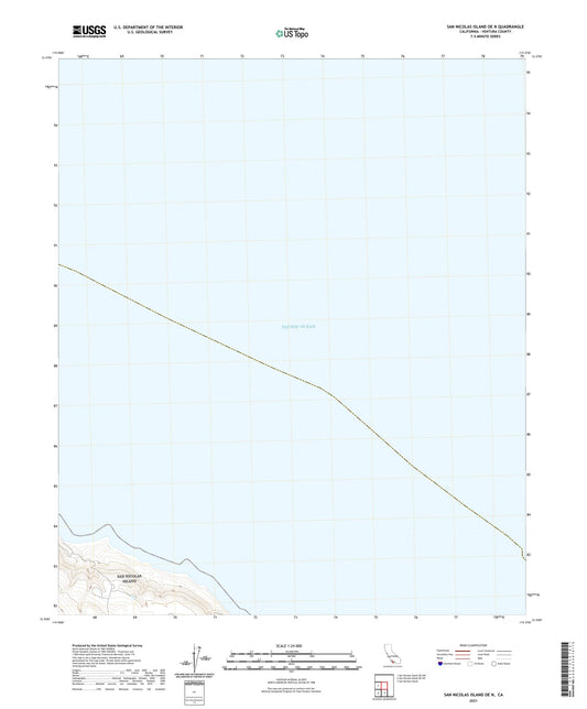 San Nicolas Island OE N California US Topo Map Image
