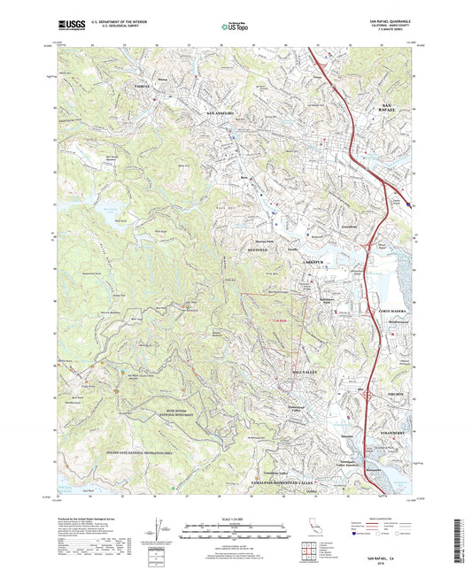 San Rafael California US Topo Map Image