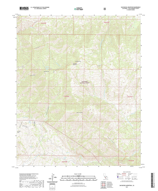 San Rafael Mountain California US Topo Map Image