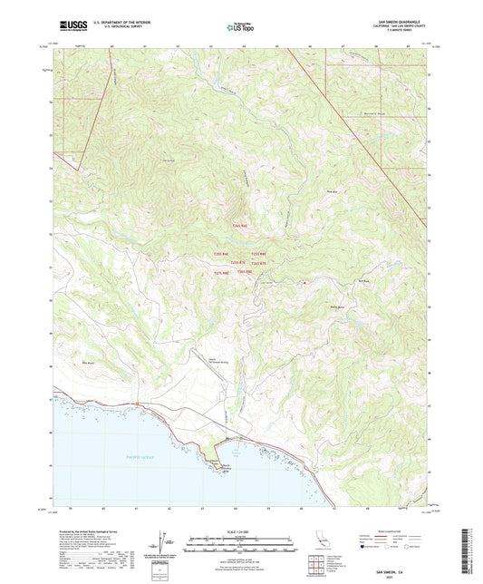 San Simeon California US Topo Map Image