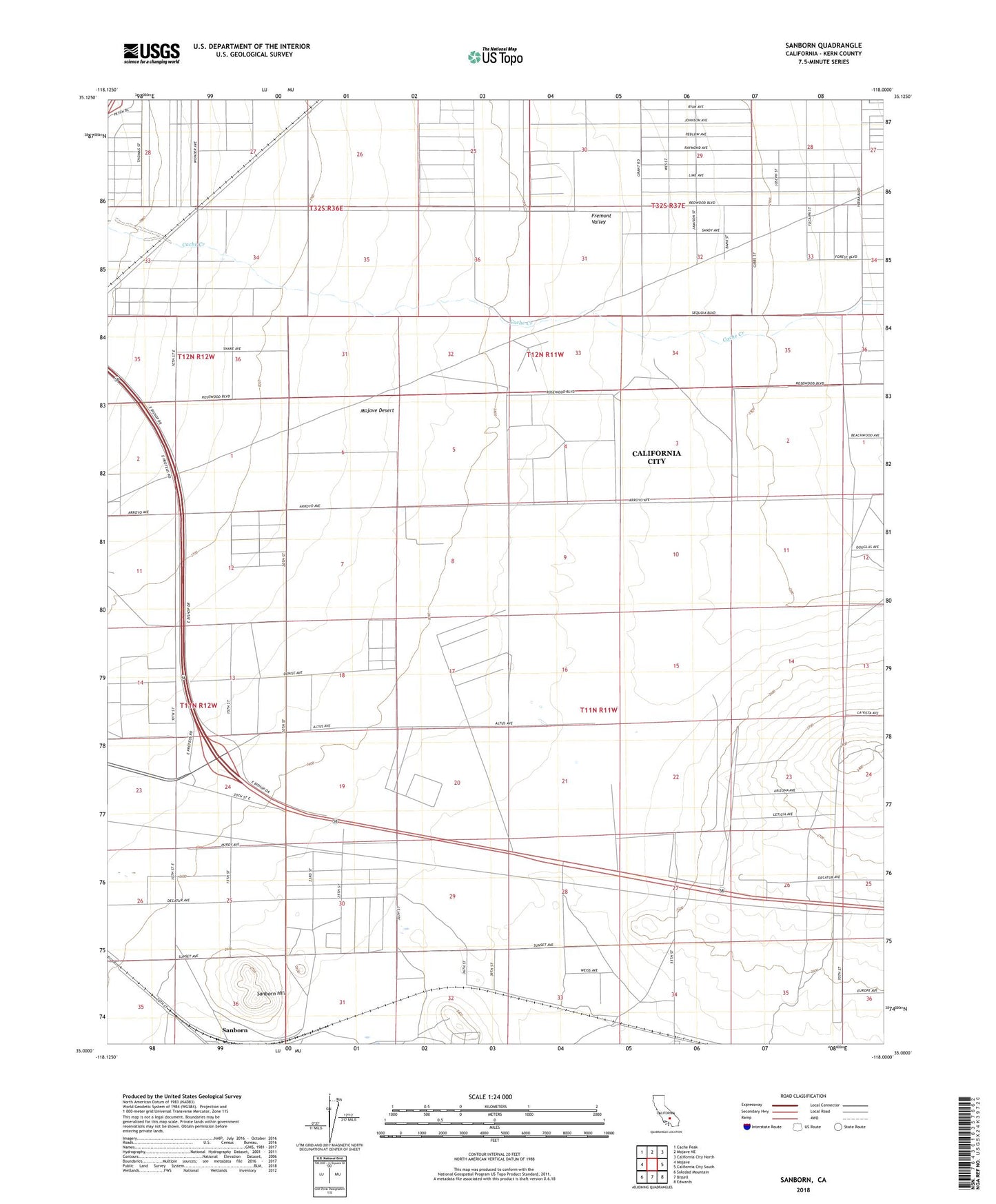 Sanborn California US Topo Map Image