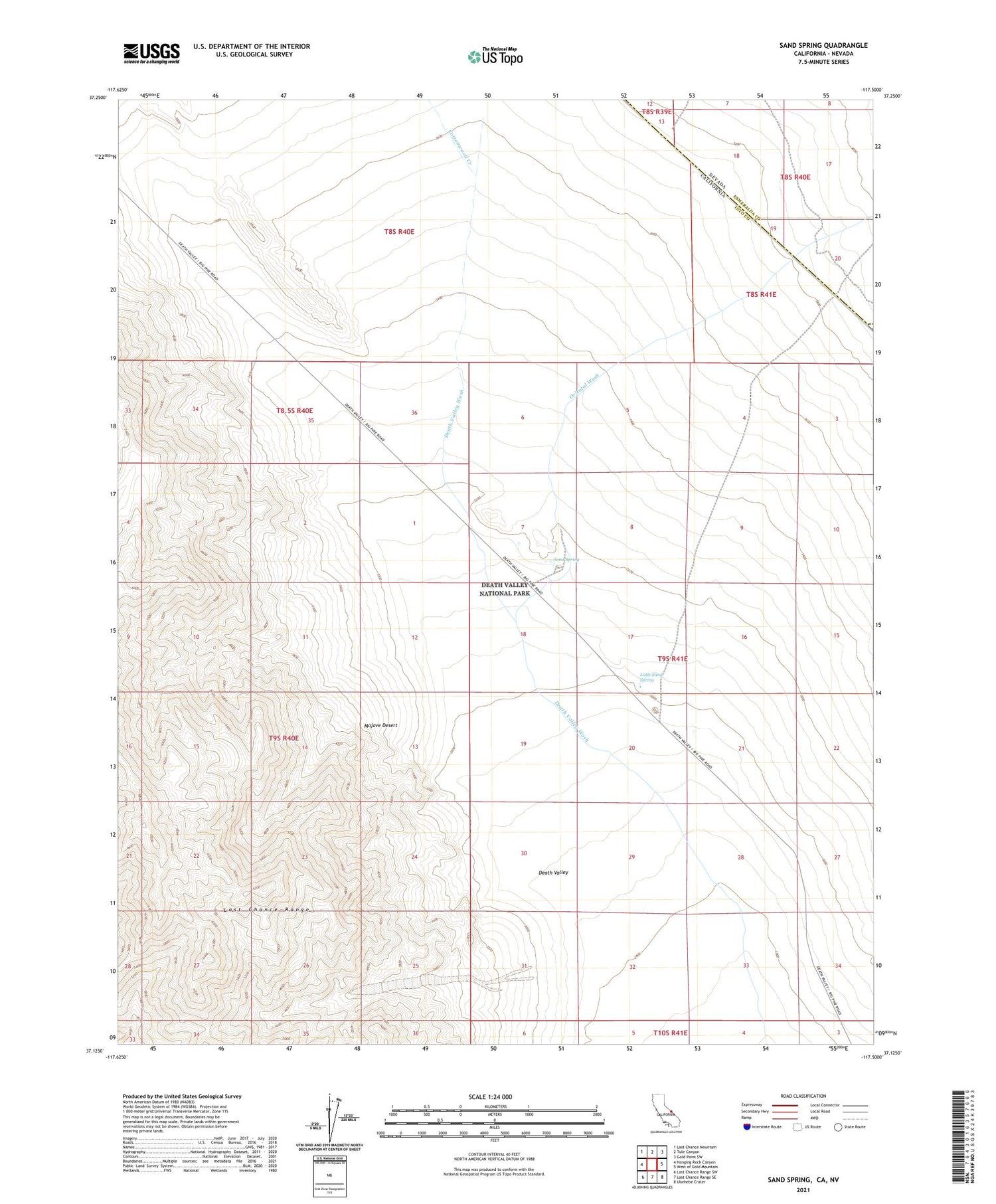 Sand Spring California US Topo Map Image