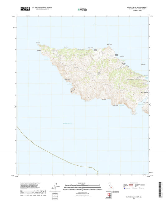 Santa Catalina West California US Topo Map Image