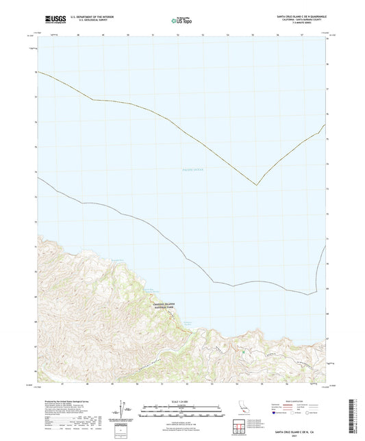 Santa Cruz Island C OE N California US Topo Map Image