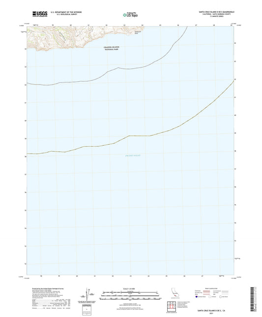 Santa Cruz Island D OE S California US Topo Map Image