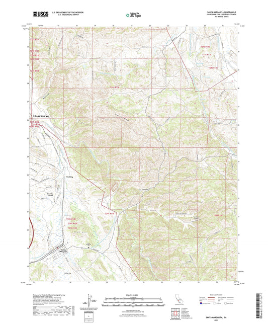 Santa Margarita California US Topo Map Image