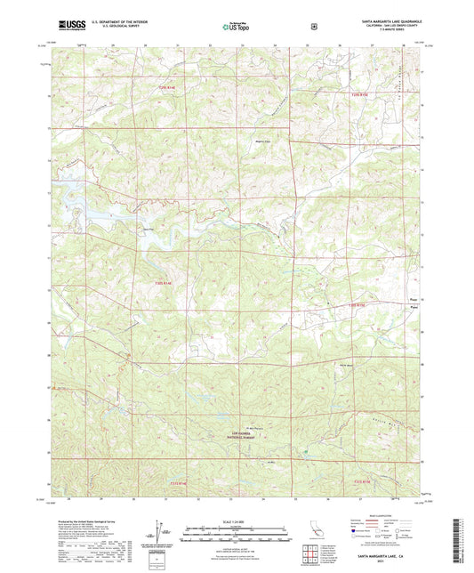 Santa Margarita Lake California US Topo Map Image