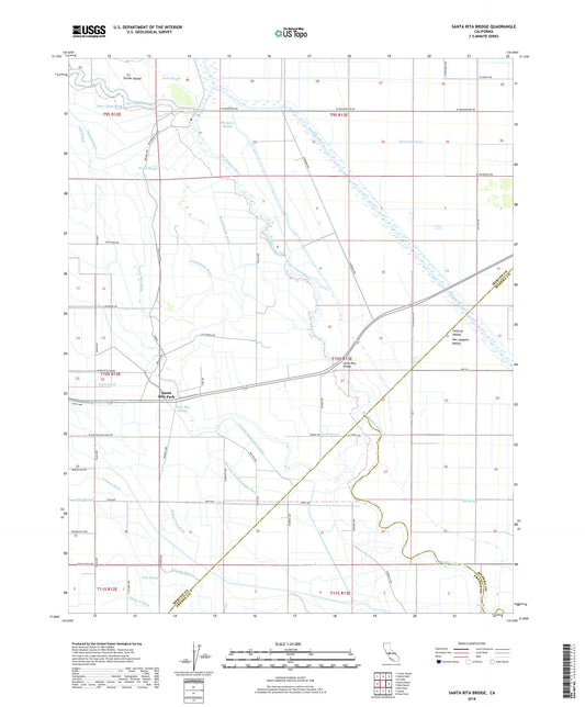 Santa Rita Bridge California US Topo Map Image
