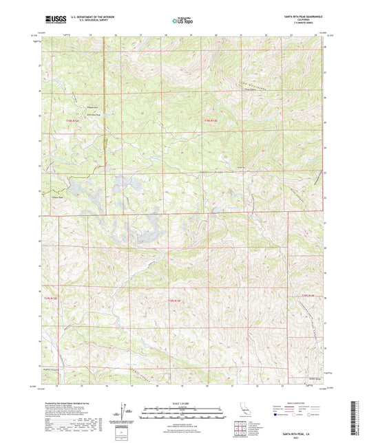 Santa Rita Peak California US Topo Map Image