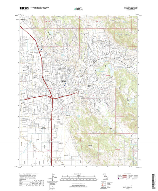 Santa Rosa California US Topo Map Image