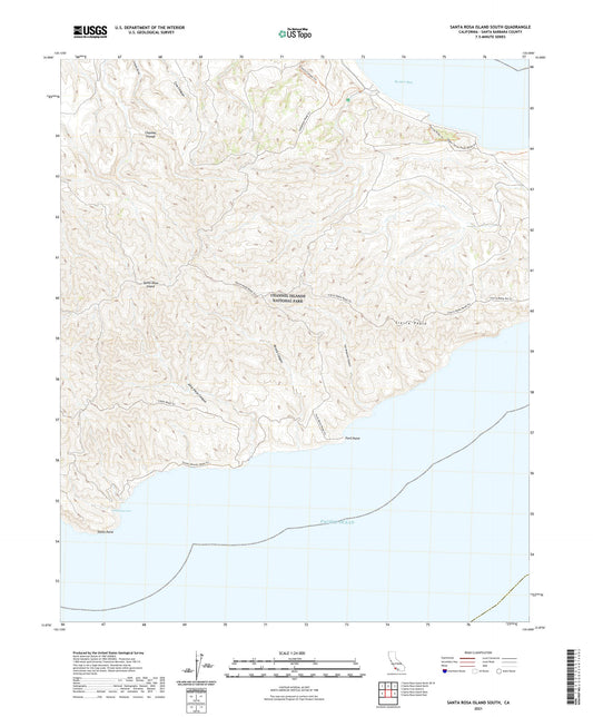 Santa Rosa Island South California US Topo Map Image