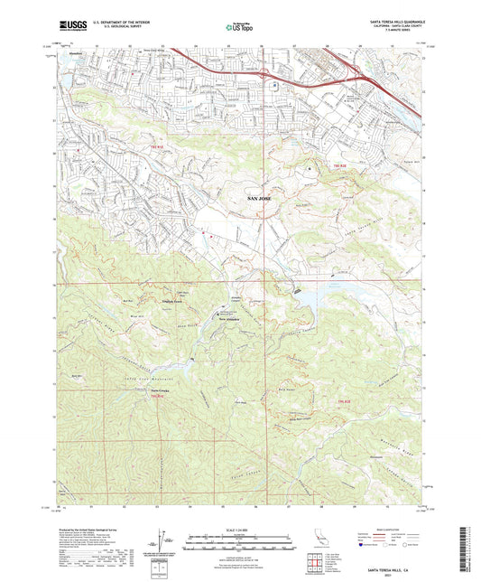 Santa Teresa Hills California US Topo Map Image