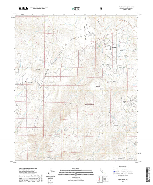 Santa Ysabel California US Topo Map Image