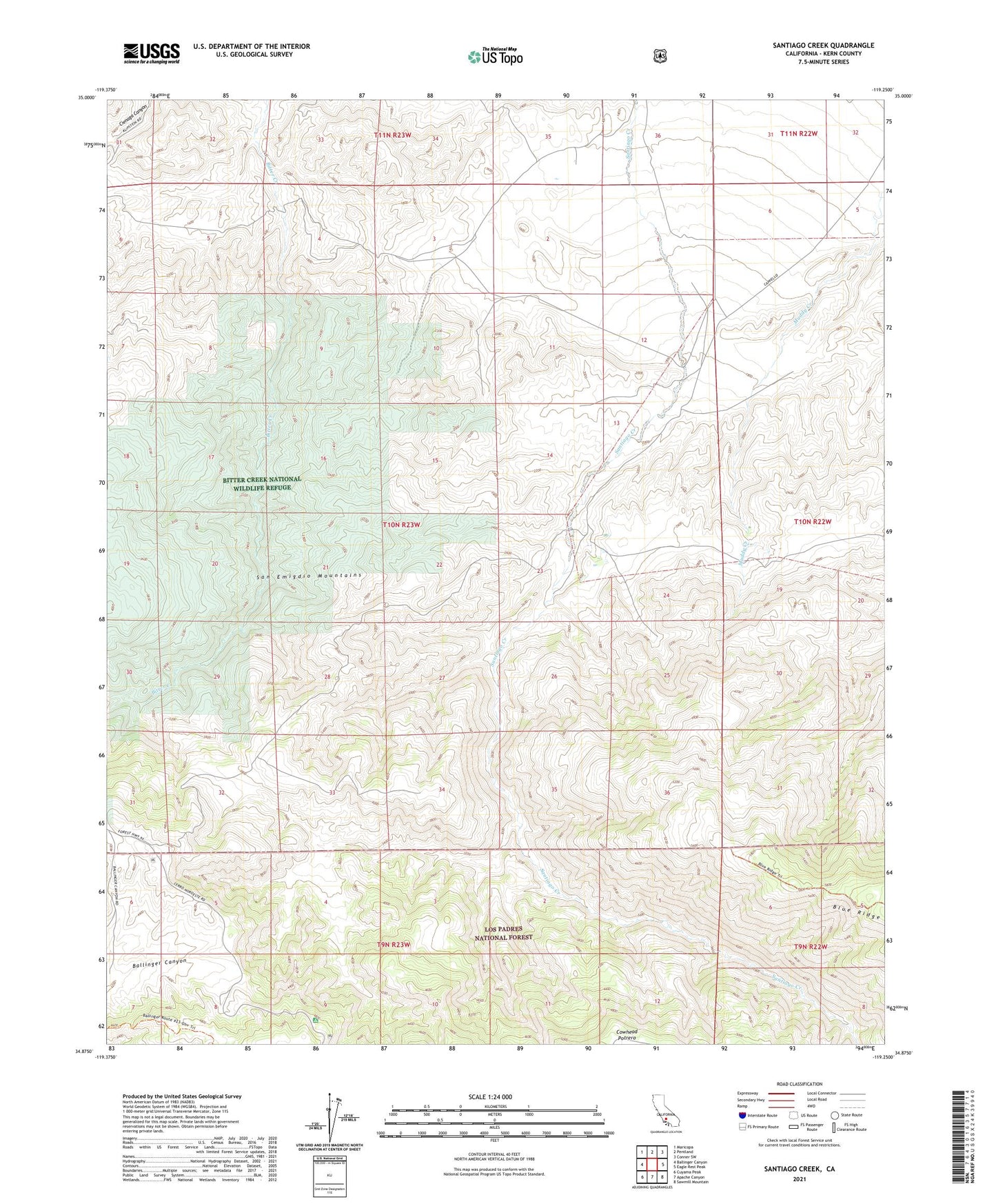 Santiago Creek California US Topo Map Image